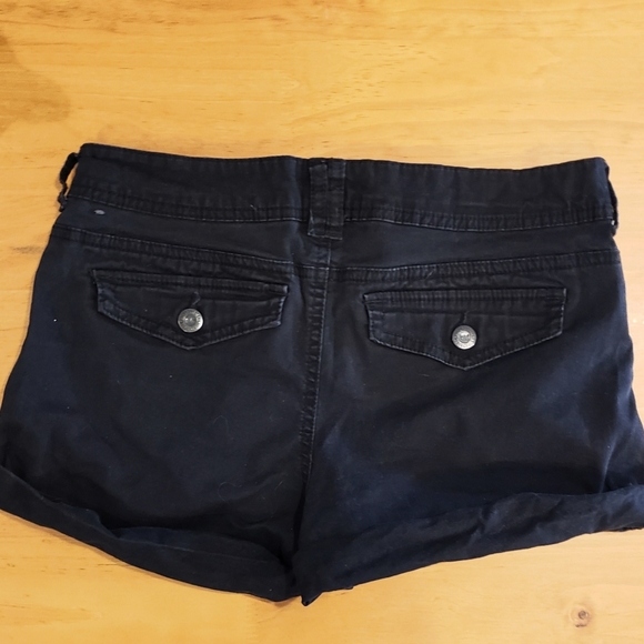 Cuffed Black Jean Shorts - Picture 4 of 7